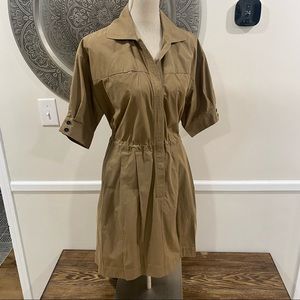 Billy Reid 'Best shirt dress' in utility khaki with drawstring waist - S